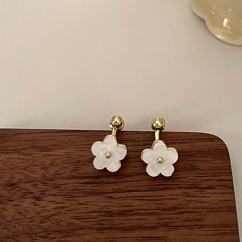 Khuyên Tai Kim Bạc S925 Họa Tiết Hoa Phong Cách Mori Thời Trang Cho Nữ