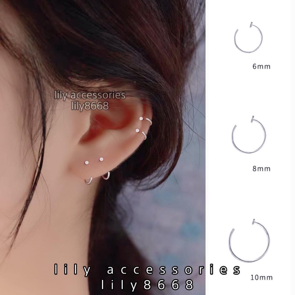 khuyên tai bông tai tròn mỏng Unisex