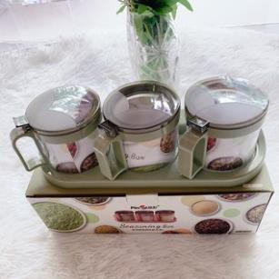 Bộ 2 / 3 / 4 hũ đựng gia vị Cao cấp - Trang điểm cho nhà bếp [ giao màu ngẫu nhiên ]
