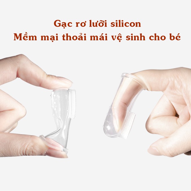 [Mã 267FMCGSALE giảm 8% đơn 500K] Gạc rơ lưỡi Silicon tiện dụng an toàn cho bé