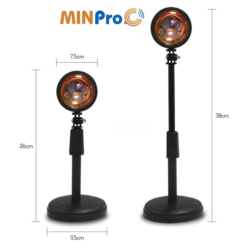 Đèn Led Hoàng Hôn 4 Màu Chuyển Đổi Màu Hoàng Hôn, Mặt Trời, Cầu Vồng Ảo Diệu, Chụp Ảnh Sống Ảo, Quay Tiktok