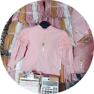 Áo Kiểu Tay Bồng pha Ren