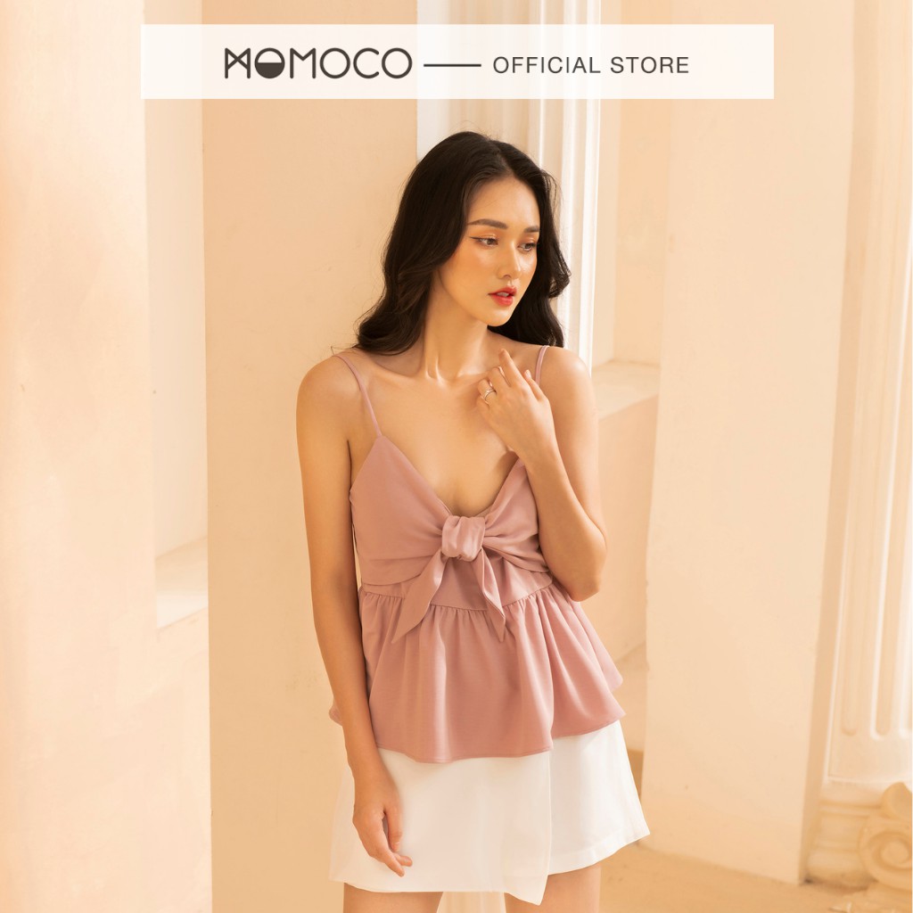 Áo Hai Dây MOMOCO Buộc Nơ Ngực Chất Tuýt Si Mỏng Thoáng Mát M2077