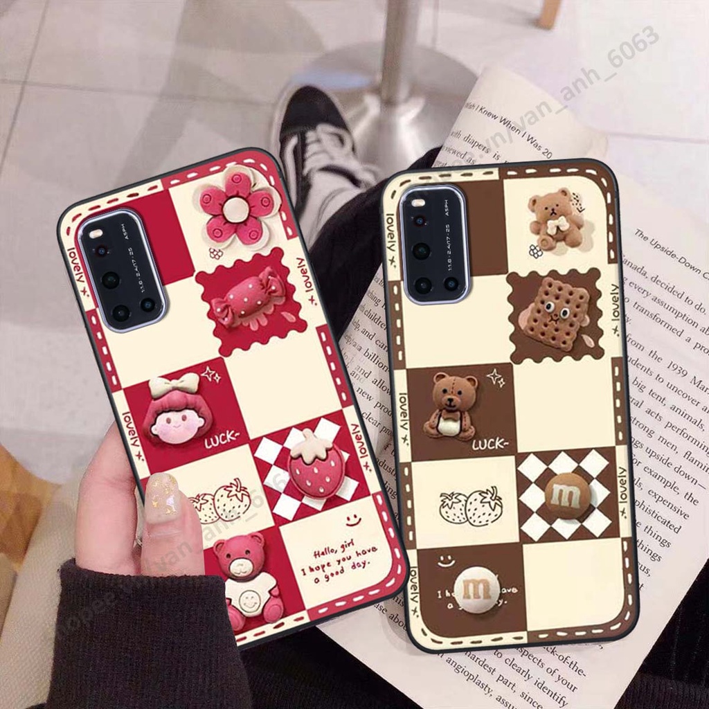 Ốp lưng Vivo V19 hình gấu, kẹo dễ thương cute