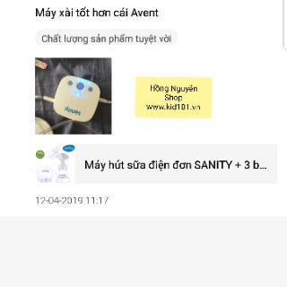 Máy hút sữa điện đơn SANITY + 3 bình sữa