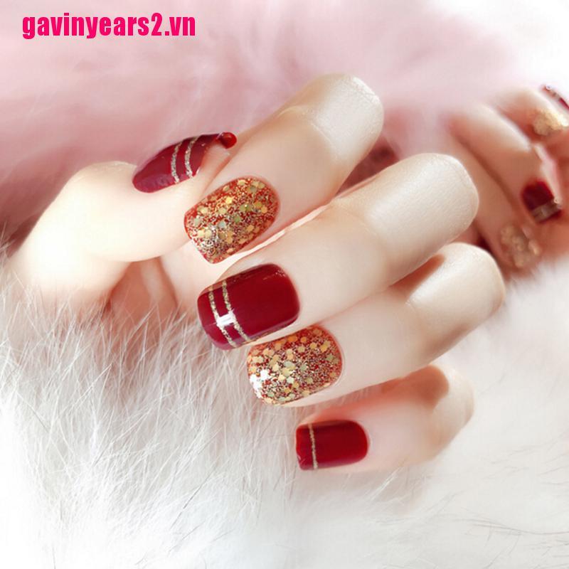 (Hàng Mới) Set 24 Móng Tay Giả Thời Trang