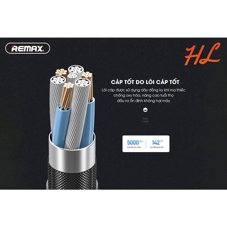 Cáp Sạc MICRO USB Remax RC-152m Dài 1M, Dây Dù Siêu Bền, Có Đèn Led - Hưng Long PC