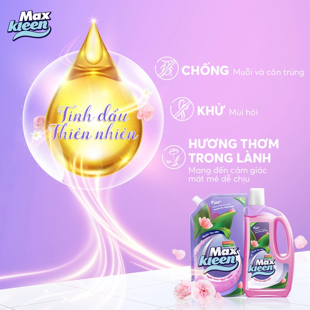 Combo 2 Túi Nước Lau Sàn MaxKleen hương Ban mai thanh mát 3.6kg