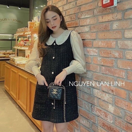 Váy dạ tuýt suông cổ sen _ Hàng Loại 1