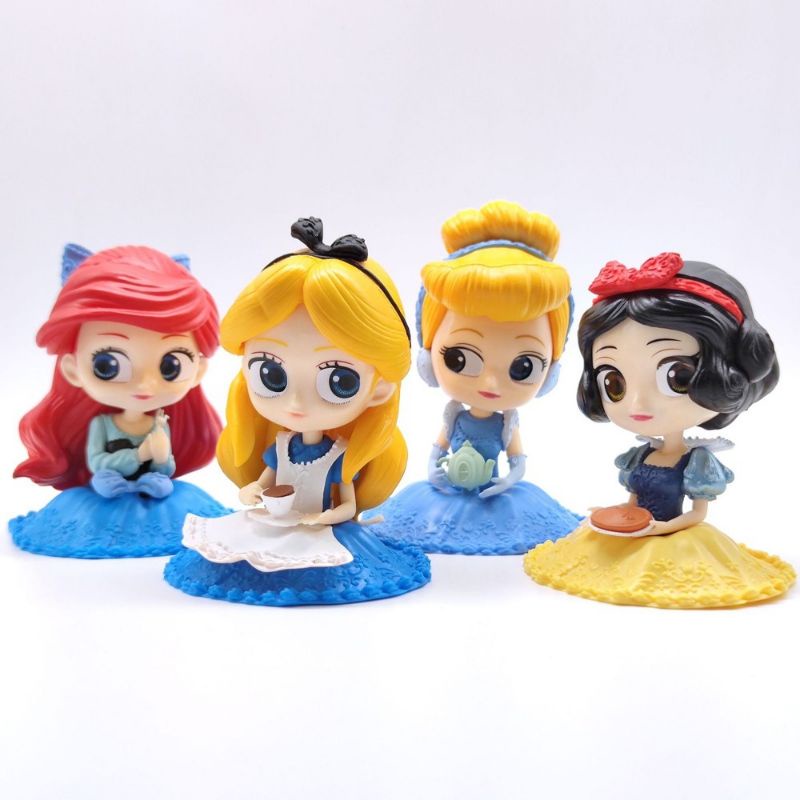 Mô hình 4 công chúa disney elsa, bella, anna, bạch tuyết trang trí bánh kem