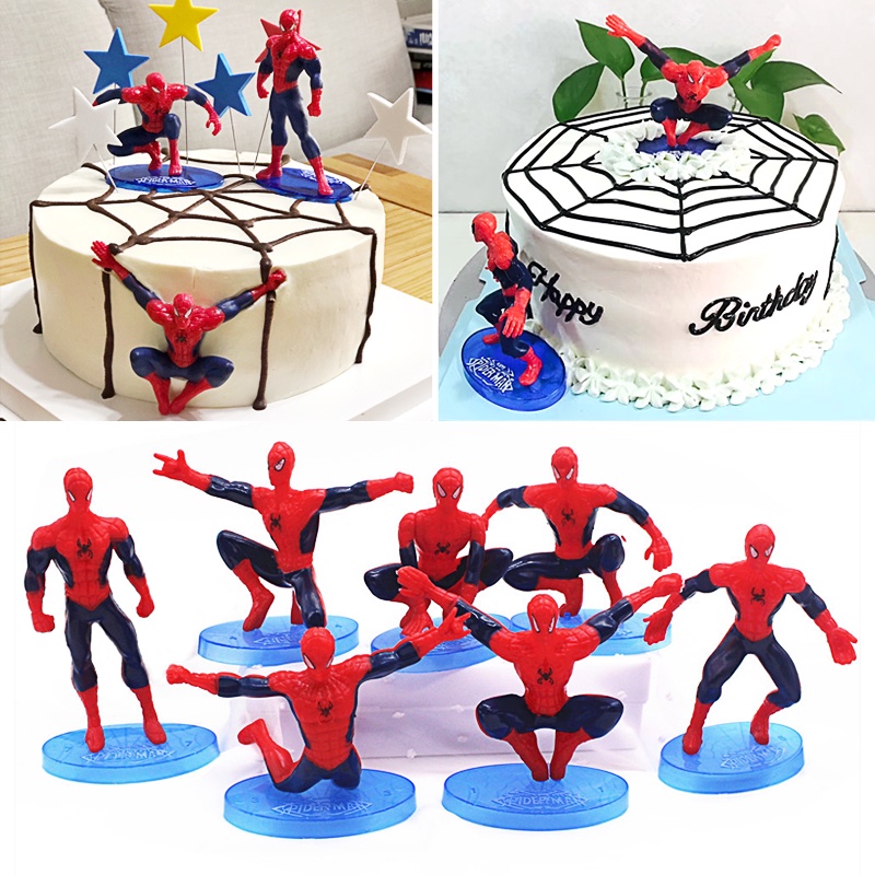 7pcs/set Spiderman Cake Decoration Cream Cake Spiderman Cake Topper