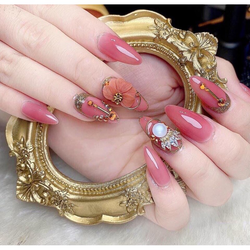 Khung Ảnh Mini Màu Vàng Kích Thước 8.4*10cm  Dùng Để Trang Trí Chụp Ảnh móng tay