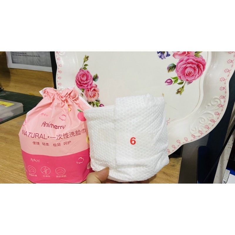 [Hàng nội địa Trung] Giấy Lau Mặt Cotton Dùng 1 Lần, Khăn Mặt Khô Cuộn Giấy Tẩy Trang Lau Khô, Lau Ướt