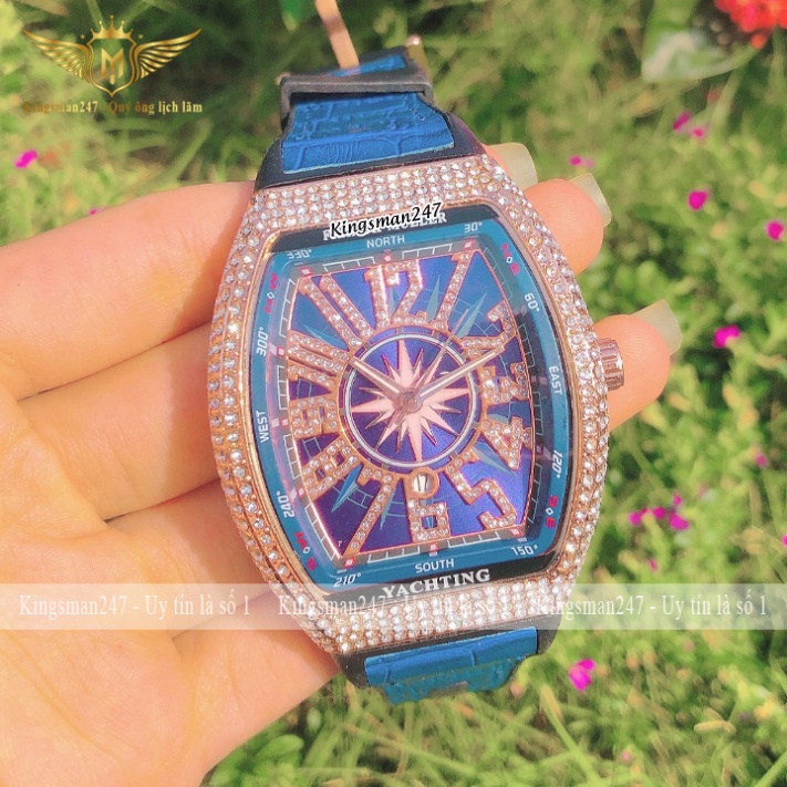 Đồng hồ nam chính hãng FM 8155 đính đá đẹp cao cấp, dây cao su bọc da, thời trang sang trọng, đẳng cấp [Tặng thêm pin] | BigBuy360 - bigbuy360.vn