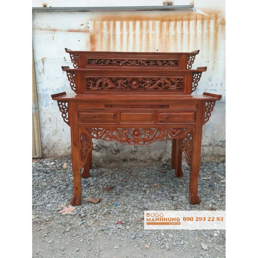 Bàn thờ 3 tầng gỗ tràm 1m54 MS93