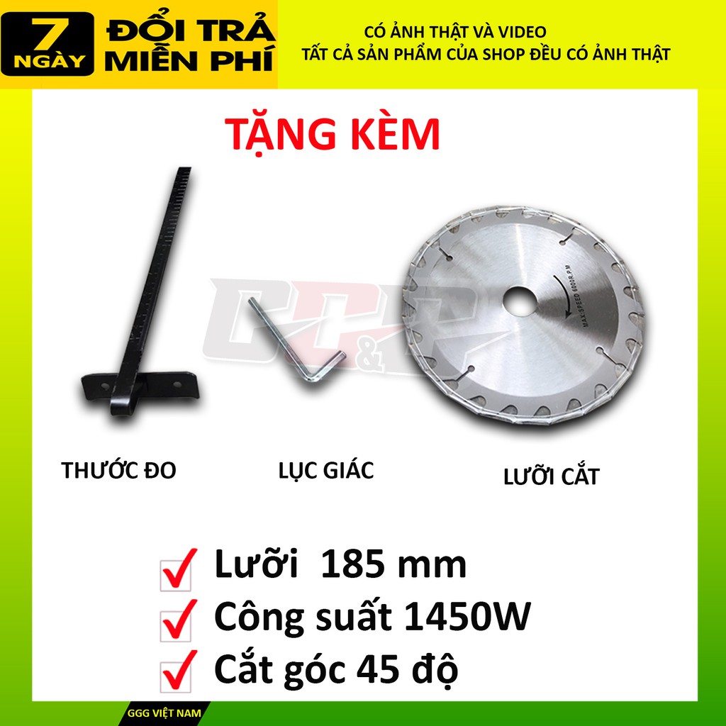 Máy cắt gỗ chính hãng Etop 80048 công suất 1450w, lưỡi 180mm, cắt góc 45 độ tặng lưỡi cắt, full box