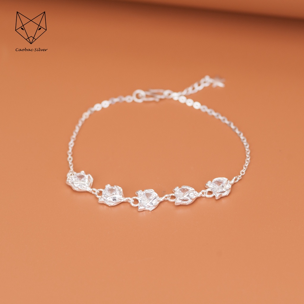 Vòng Tay, Lắc Chân Bạc S925 CaoBac Silver Họa Tiết Năm Hồ Ly Đinh Đá Phong Cách Nhẹ Nhàng Dành Tặng Cho Bạn Gái
