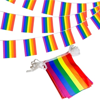 Set 25 lá cờ cầu vồng lgbt kích thước 5.5*8.2in 14x21cm
