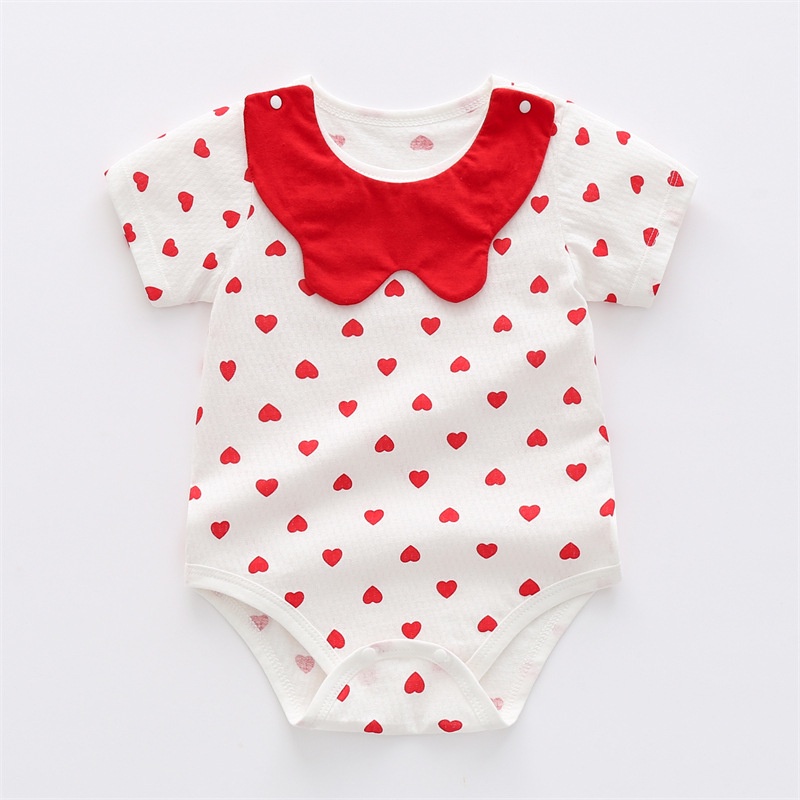 Bộ Áo Liền Quần Tam Giác Vải Cotton Tay Lỡ Thời Trang Mùa Hè Xinh Xắn Cho Bé Gái 1048