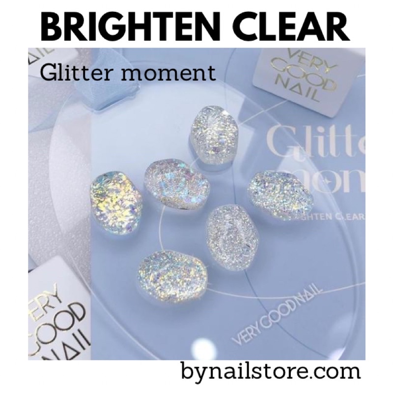 [Verygoodnail] Bộ sản phẩm sơn gel nhũ cao cấp Hàn Quốc collection Glittery moment thứ 2 Brighten clear (6pcs)