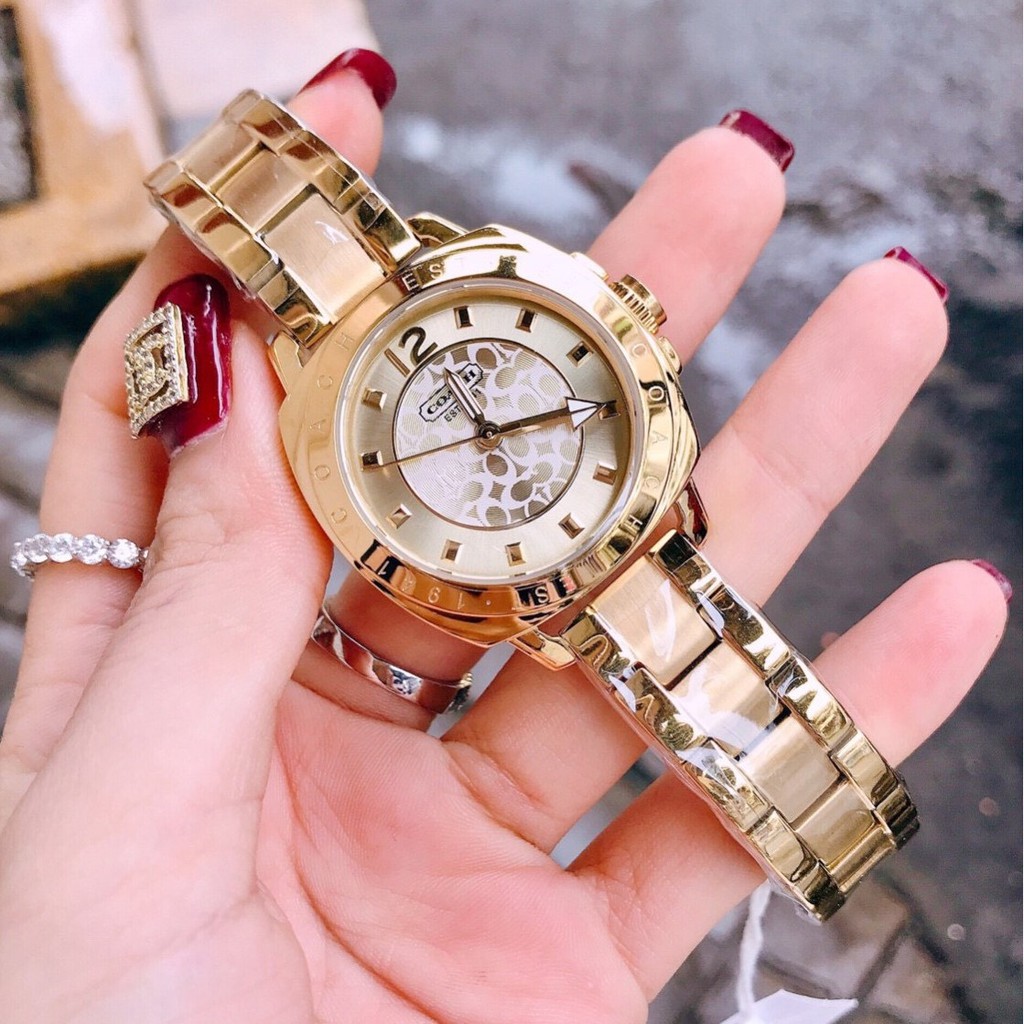 [Chính Hãng] Đồng Hồ Coach Nữ Dây Kim Loại Vàng 35mm