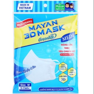 [Giặt được] Set 5 Khẩu Trang Mayan 3D Mask