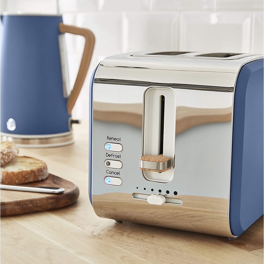 Máy nướng bánh mì 2 lát Swan Nordic Toaster 900W phong cách Bắc Âu 3 nút chức năng, 6 cấp độ