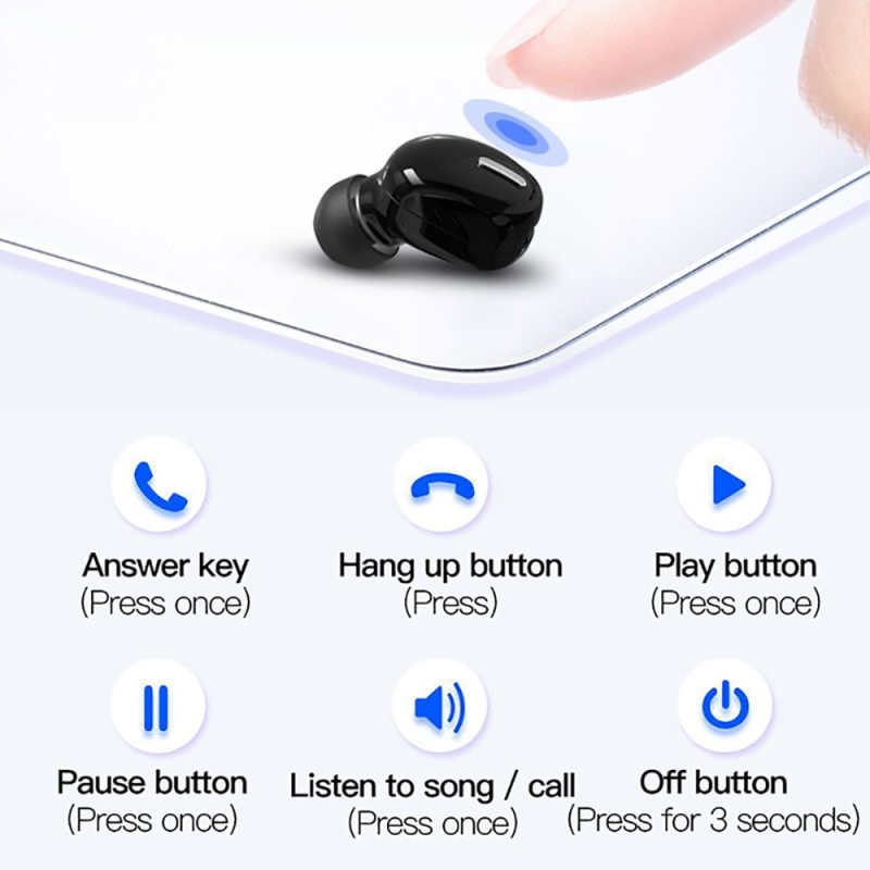 Tai nghe nhét tai Bluetooth 5.0 ZEEJUL không dây có micro cho Samsung Huawei