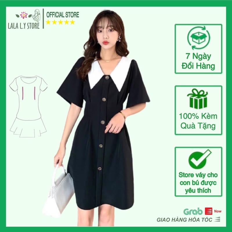 Váy cho con ti, váy sau sinh cho con bú dáng A xếp li dấu bụng gọn dáng BST-HE2021 LSV221 LALA L.Y Store