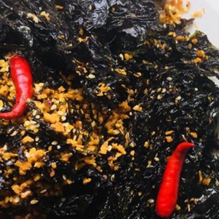 Rong biển cháy tỏi bịch 500gr hút chân không