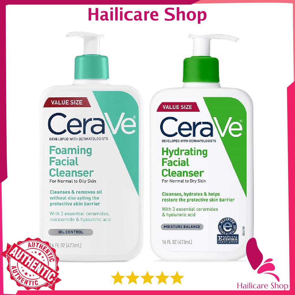 [Mã COS1904 giảm 8% đơn 300K] Sửa rửa mặt dịu nhẹ Cerave cho da khô (hydrating), da dầu (foaming)