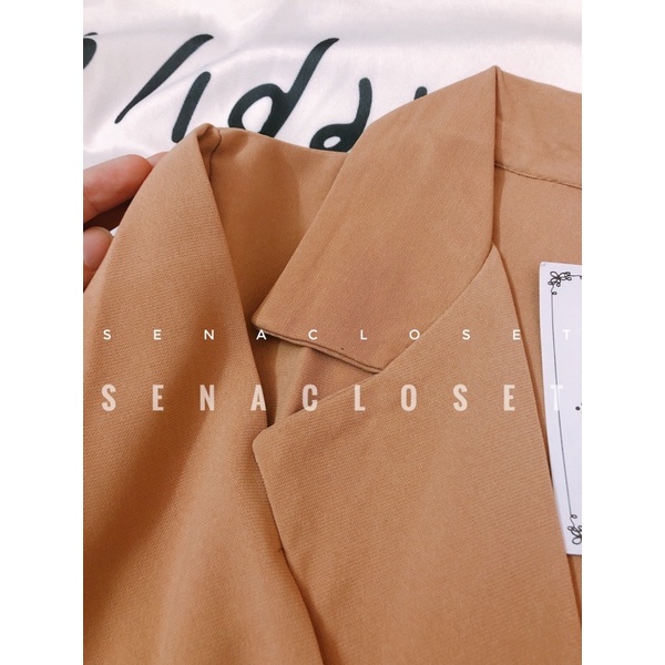 Áo khoác Blazer 1 lớp Nâu Cà phê Ulzzang Hàn Quốc (Ảnh thật/ Video)