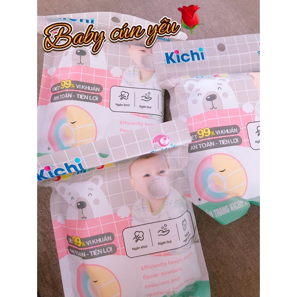 Khẩu trang gấu kichi cho bé