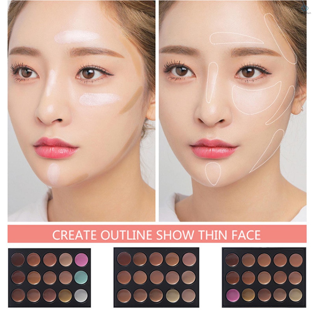 Bảng kem che khuyết điểm 15 màu kèm cọ trang điểm
 | BigBuy360 - bigbuy360.vn
