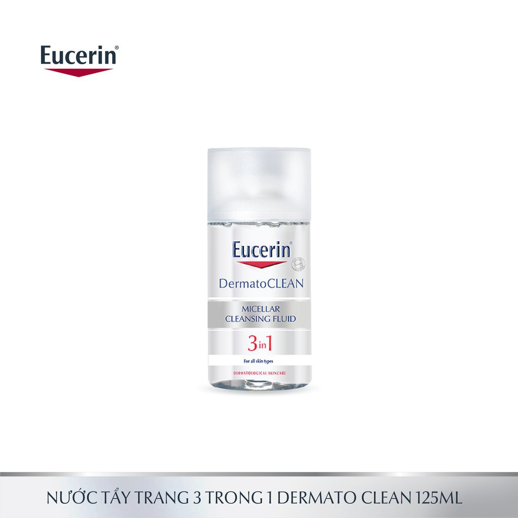 ✅【CHÍNH HÃNG】 Nước tẩy trang dịu nhẹ cho da nhạy cảm Eucerin Dermato Clean Micellar Cleansing Fluid 3 in 1 125ml - 69714