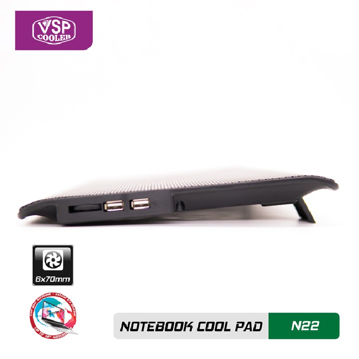 Đế tản nhiệt Laptop Cooler Pad VSP N22 6 quạt - Sử dụng được laptop từ 12inch - 16inch