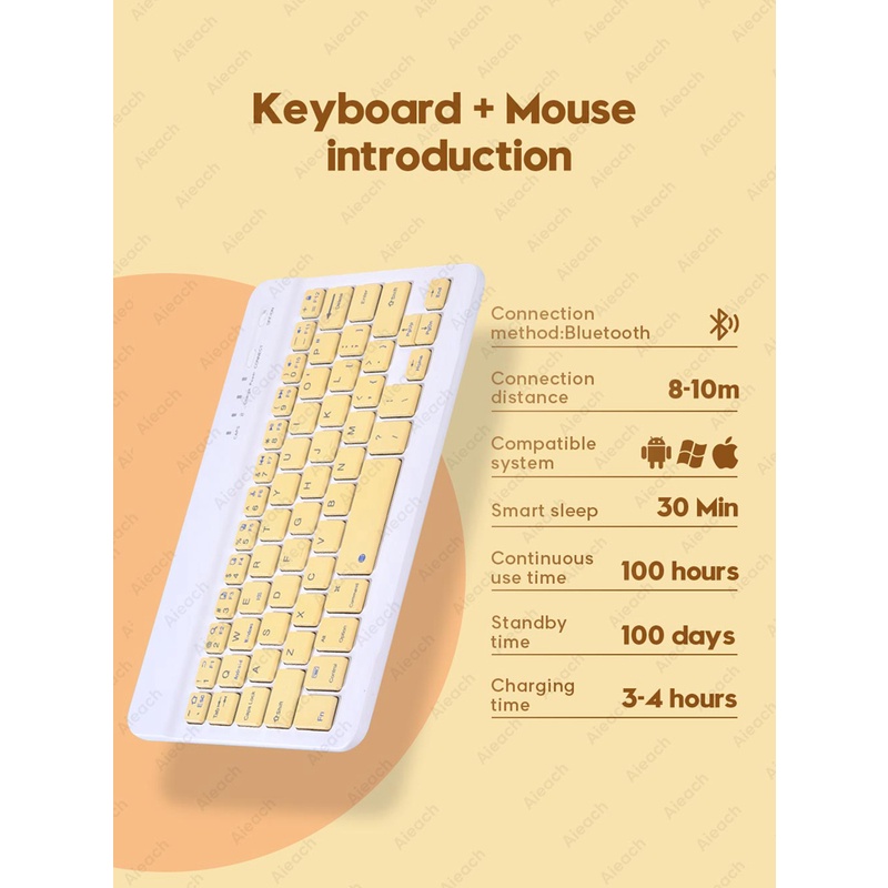 NIXXOS Bàn phím bluetooth 10Inch cho tablet táo Pro 2020 11 10.5 10.2/tablet táo 7th 8th Gen Pro 11/tablet táo 10.9