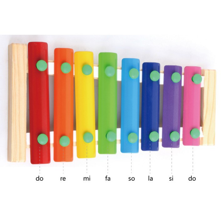 ĐỒ CHƠI NHẠC CỤ Đàn Piano Xylophone Gỗ 8 Thanh Cho Bé
