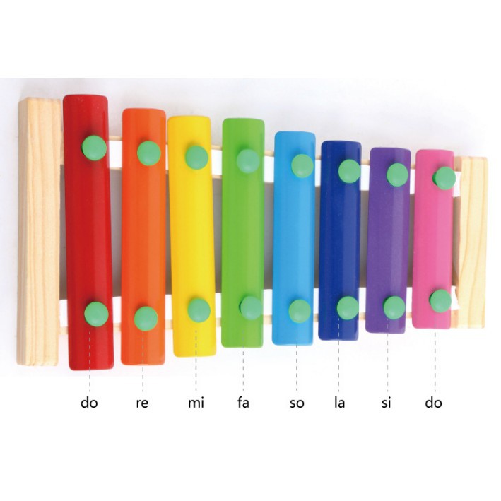 ĐỒ CHƠI NHẠC CỤ Đàn Piano Xylophone Gỗ 8 Thanh Cho Bé (Đồ Chơi Trẻ Em)