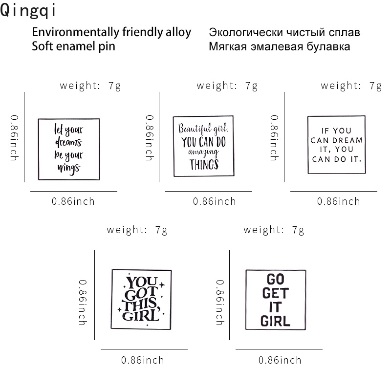 Ghim cài áo MISS ZOE họa tiết chữ You Got This Girl độc đáo với nhiều kiểu tùy chọn