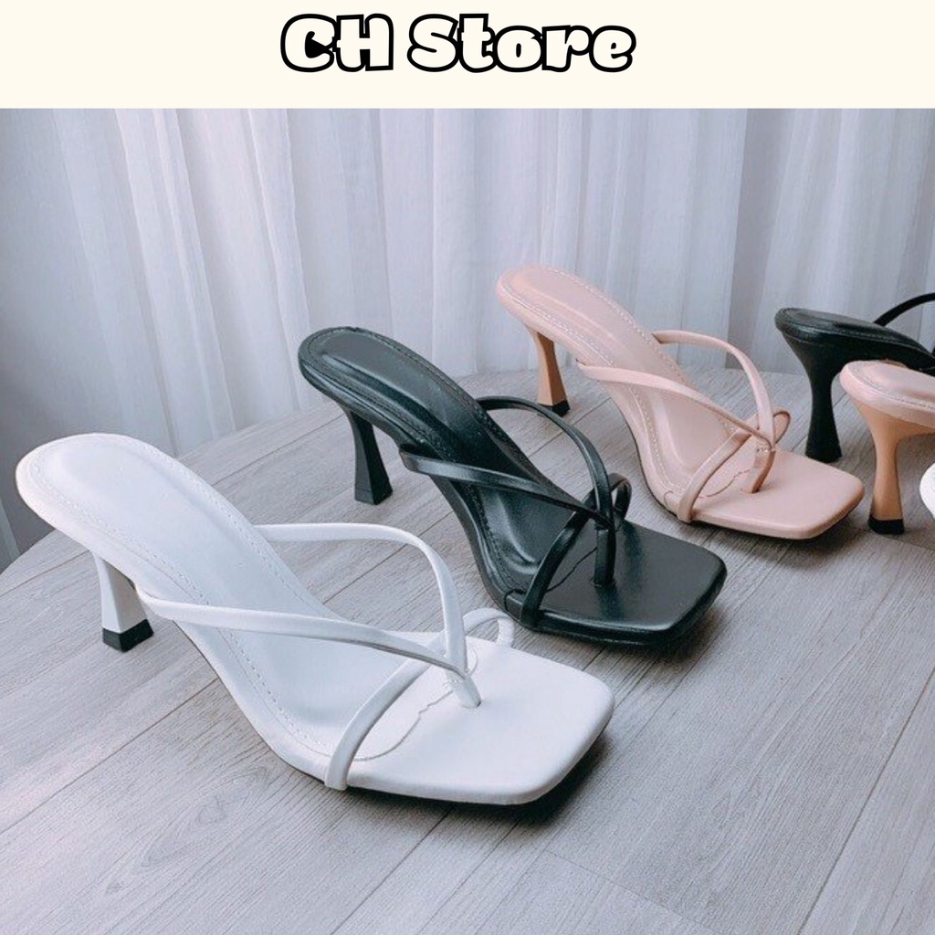 Sandal cao gót, dép nữ quai xỏ ngón 7p - MÃ H02