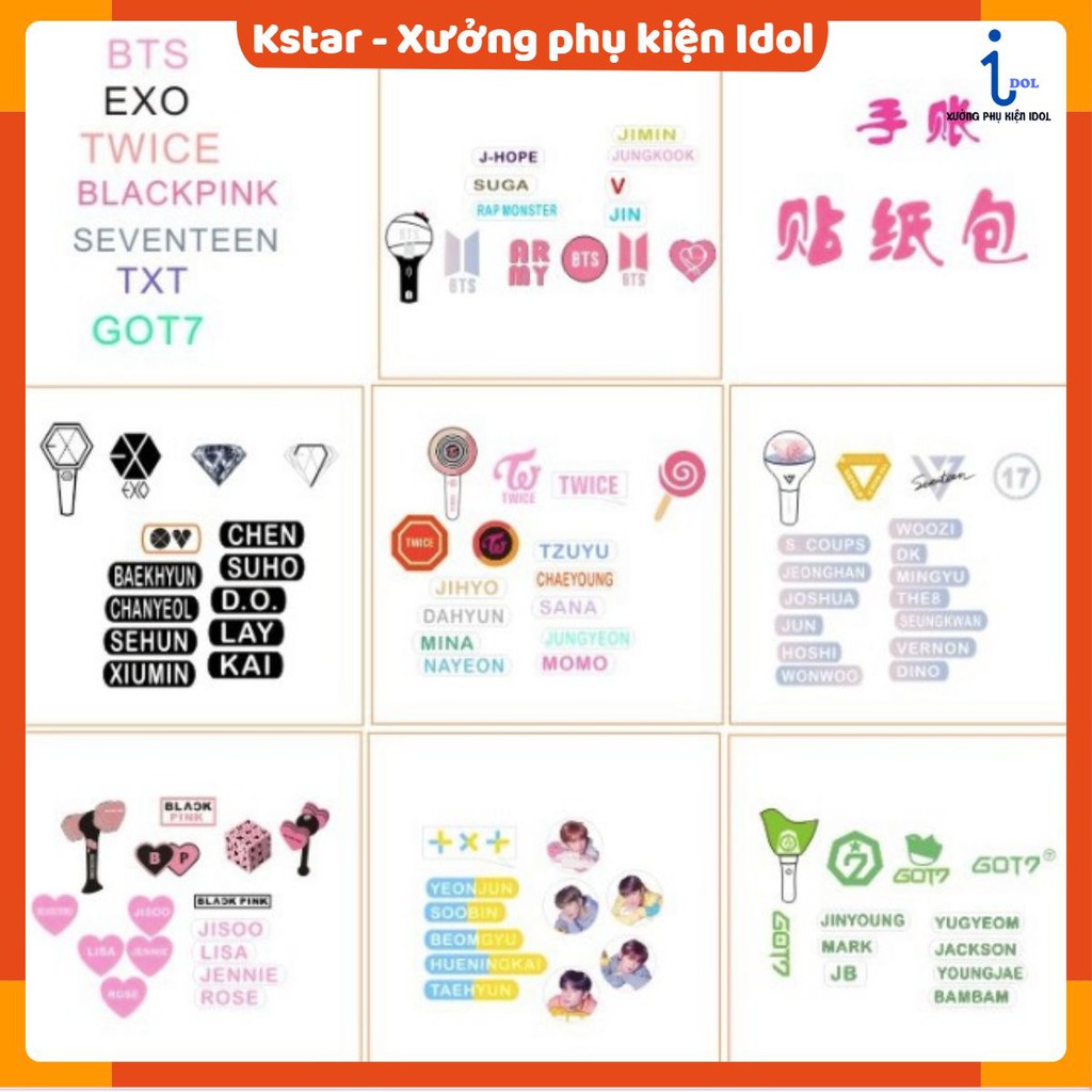 Sticker kpop dạng rời