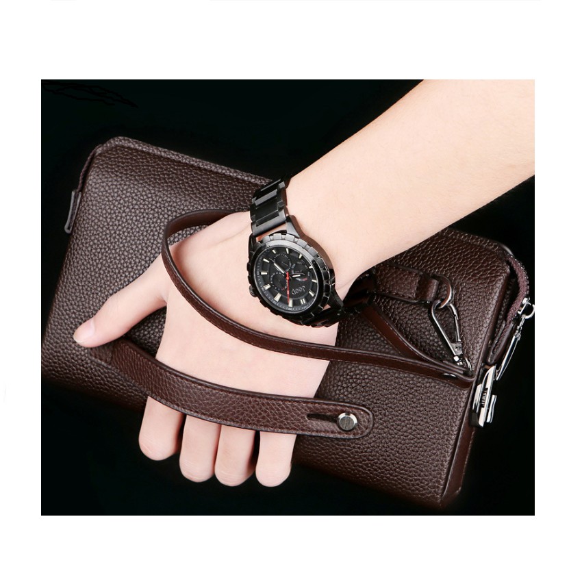 Ví Da Nam Cầm Tay Khóa Số HTH