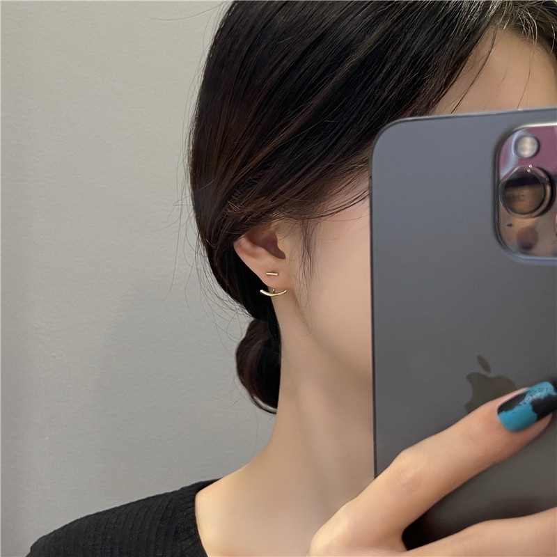 Khuyên Tai Mạ Vàng Hình Mặt Cười Thiết Kế Mới