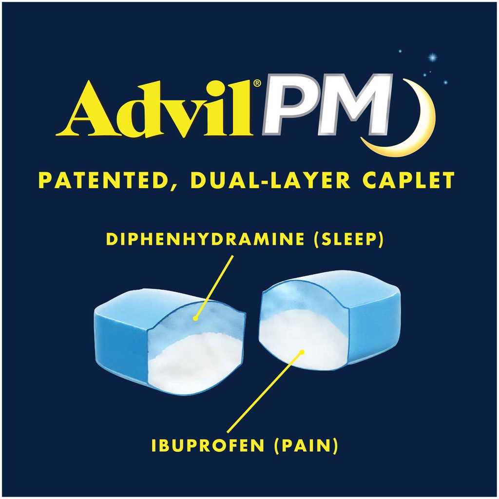 [DATE 5/2022] Ádvil PM 200mg Coated Caplets 40 VIÊN