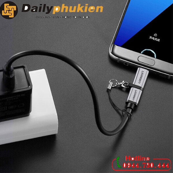 Đầu chuyển Type C cái sang Micro USB đực UGREEN 50590 dailyphukien