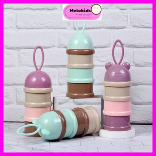 Hộp chia sữa, thức ăn cho bé 3 ngăn đi học, đi chơi có quai xách tiện lợi