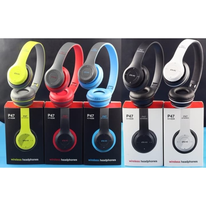 Tai Nghe Bluetooth P47 Chụp Tai có khe cắm thẻ nhớ