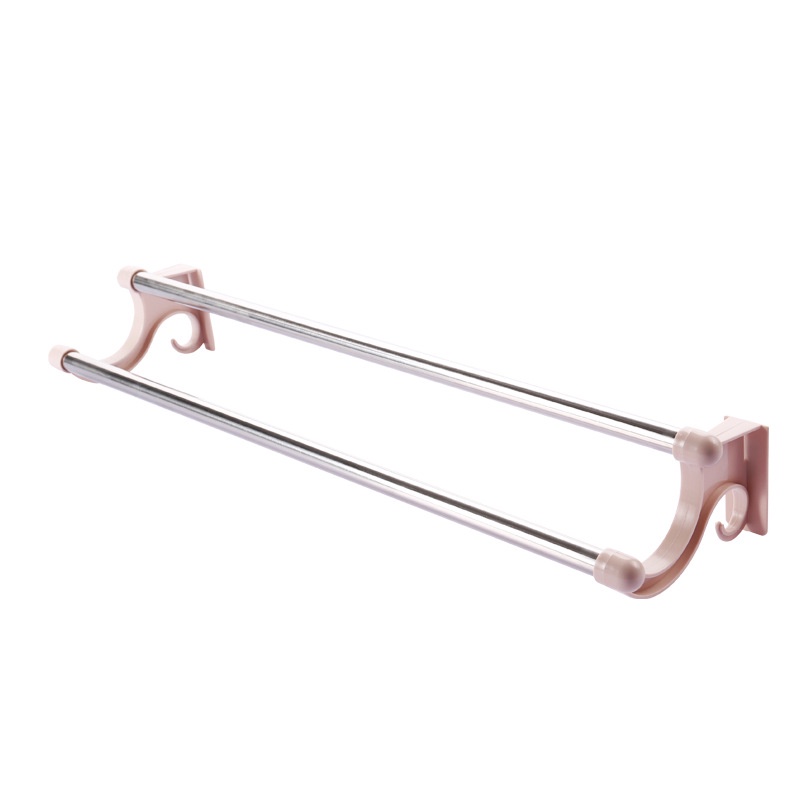 Kệ treo khăn 2 thanh Inox DÁN TƯỜNG tiện lợi (dài 40cm)
