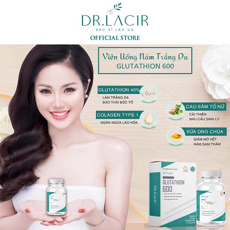 VIÊN UỐNG TRẮNG DA GLUTATHIONE 600 DR LACIR [ chính hãng] | Thế Giới Skin Care